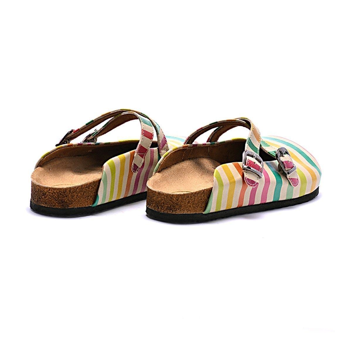 Pink & Yellow Stripe Clogs CAL102 (737683734624)