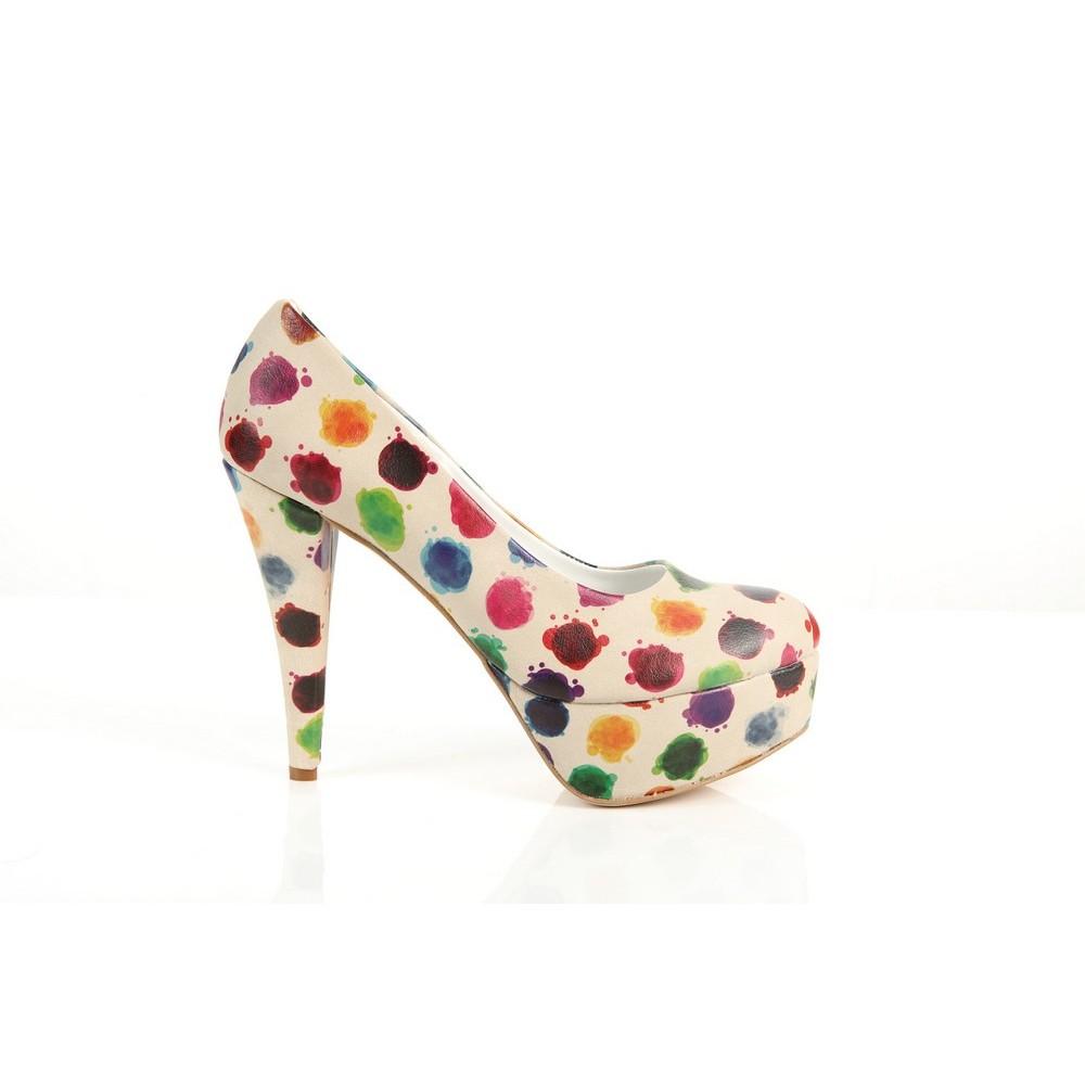 Colored Dots Heel Shoes PLT2020 (1421222051936)