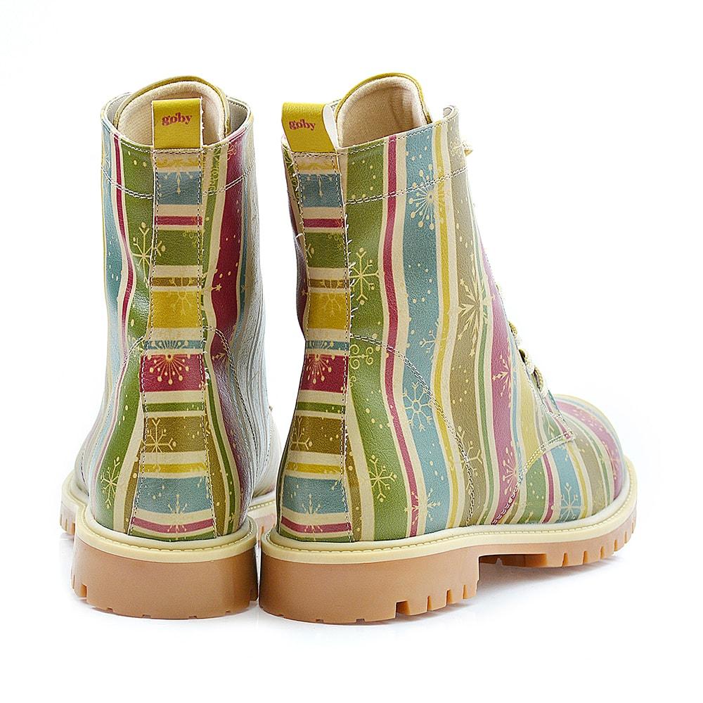 Colored Striped and Snow Crystals Long Boots TMB1022 (1405815259232)