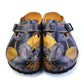 Navy Blue Floral Clogs CAL372 (737756381280)