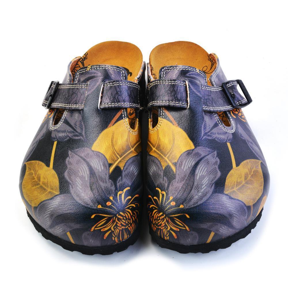 Navy Blue Floral Clogs CAL372 (737756381280)