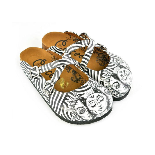 White & Black Sun Crisscross Clogs WCAL145 (737671184480)