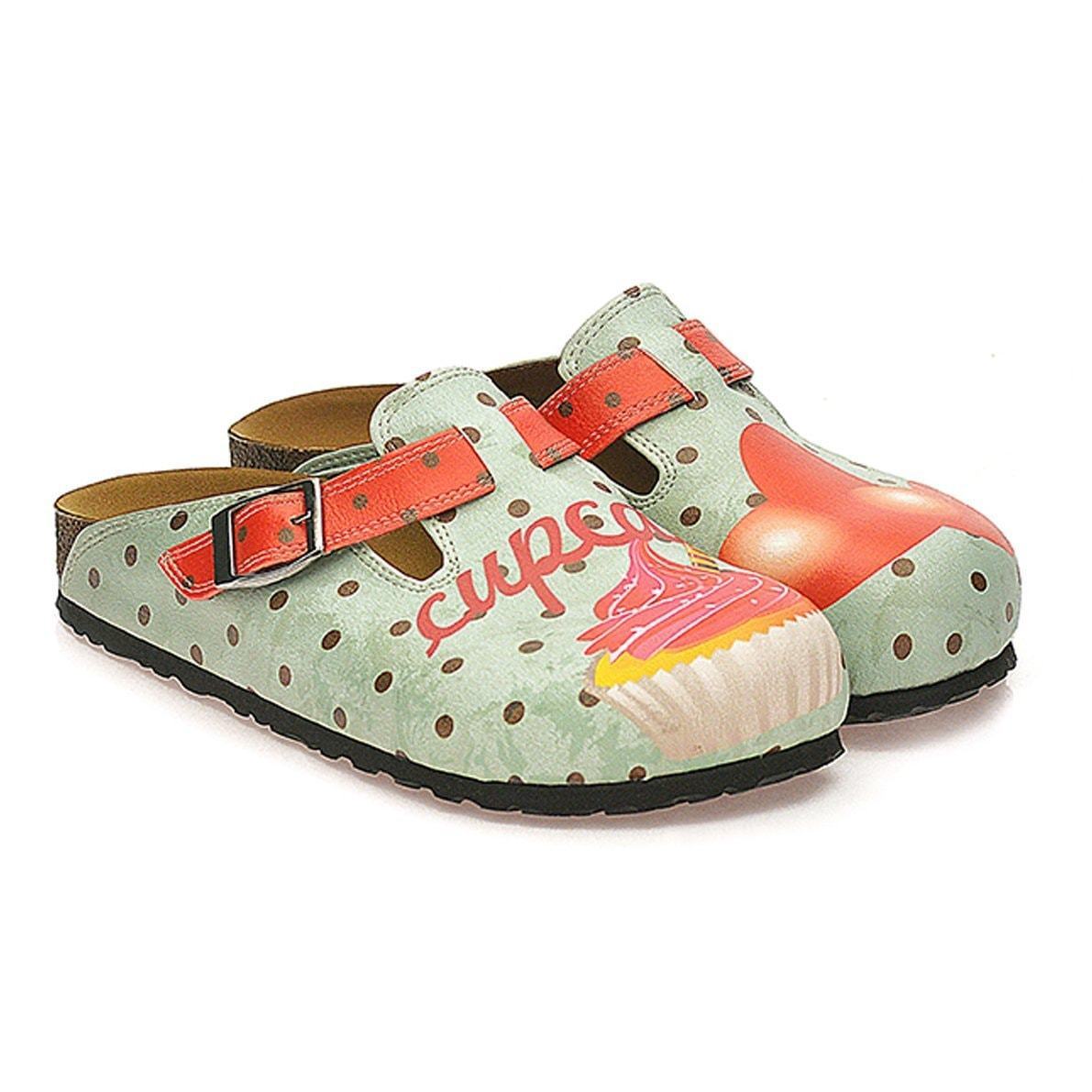 Light Blue & Red Cupcake Clogs WCAL331 (737670627424)