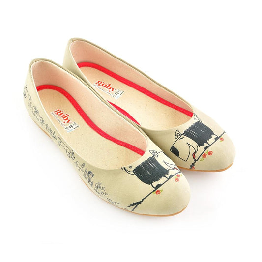Cute Dog Ballerinas Shoes 1066 (506262716448)