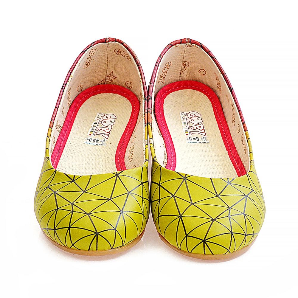 Yellow Red Prismas Ballerinas Shoes 1098 (506263928864)
