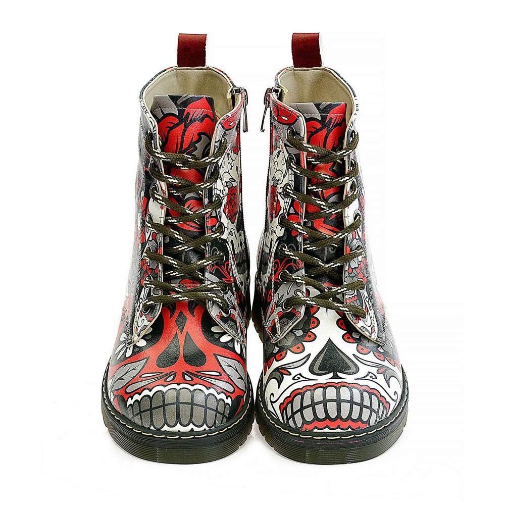 Rose Eyes Skull Long Boots AMAR108 (1329363550304)
