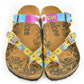 Yellow & Blue Floral Strappy Sandal CAL1002 (737685241952)