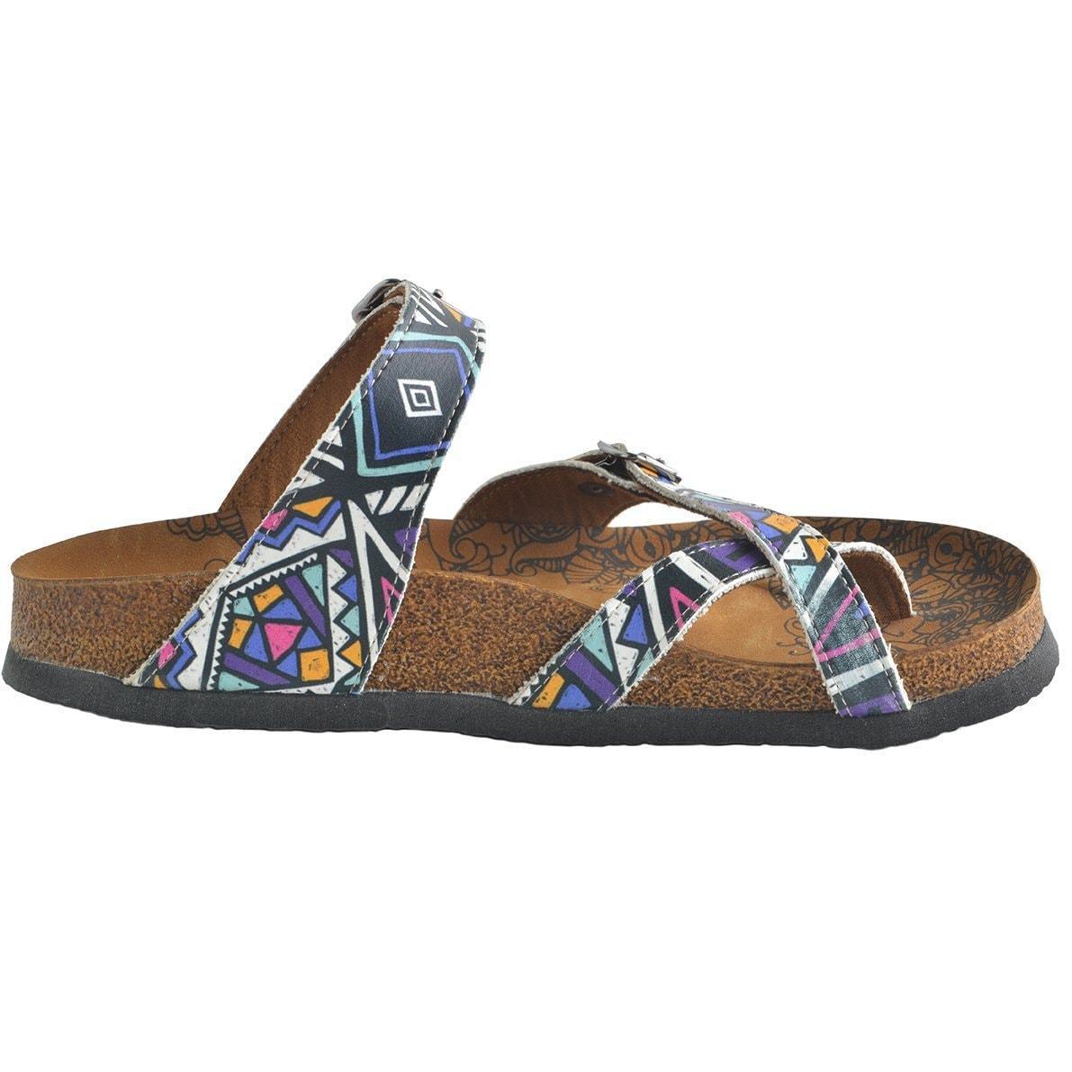 Purple & White Geometric Sandal CAL1006 (737684914272)