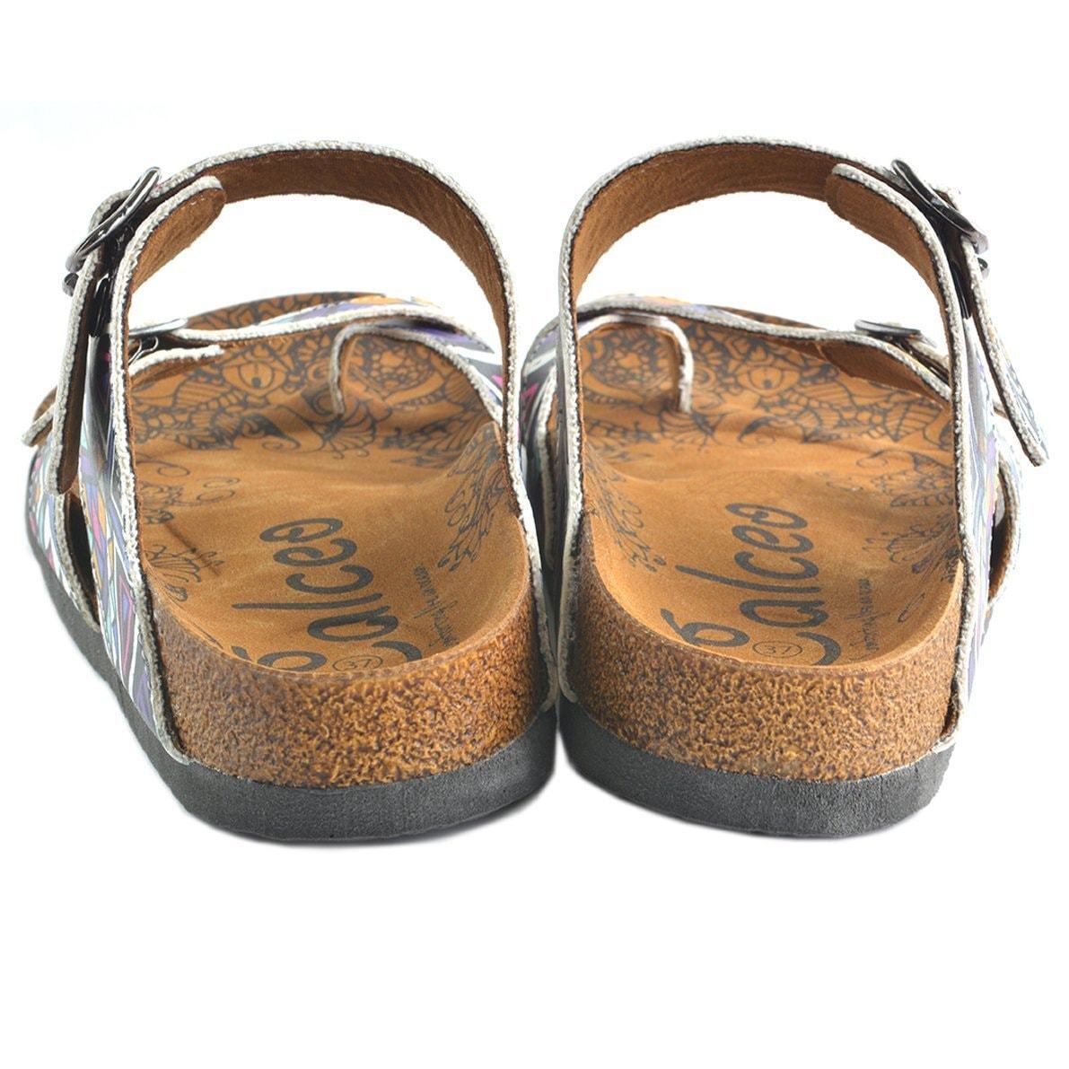 Purple & White Geometric Sandal CAL1006 (737684914272)