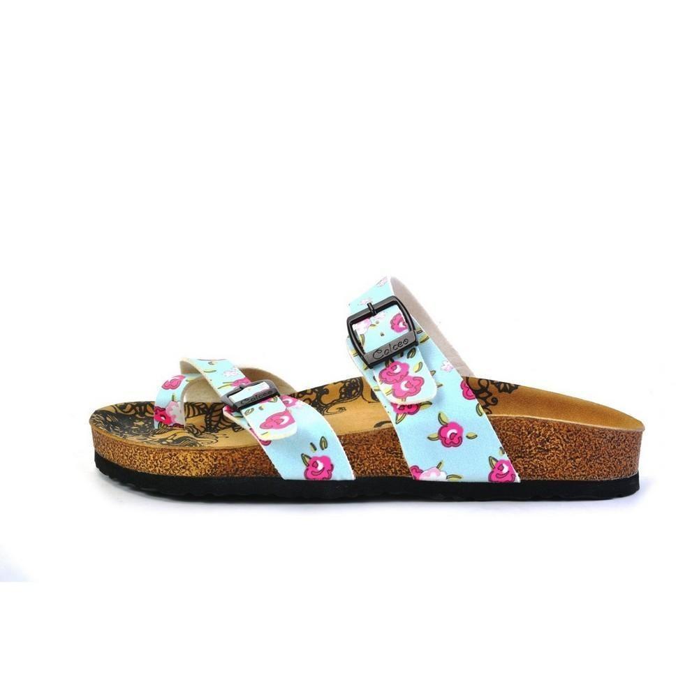 Blue & Pink Floral Sandal CAL1012 (774931251296)