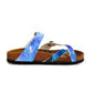 Blue, Black, Light Blue Tones and Glittering Sky Pattern Sandal - CAL1014 (774931578976)