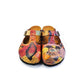 Red & Pink Abstract Woman T-Strap Mule CAL1506 (774933577824)