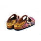 Red & Pink Abstract Woman T-Strap Mule CAL1506 (774933577824)