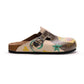 Brown & Yellow Sugar Skull Clogs CAL308 (737682161760)