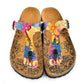 Yellow & Blue Meow T-Strap Sandal CAL517 (737680261216)