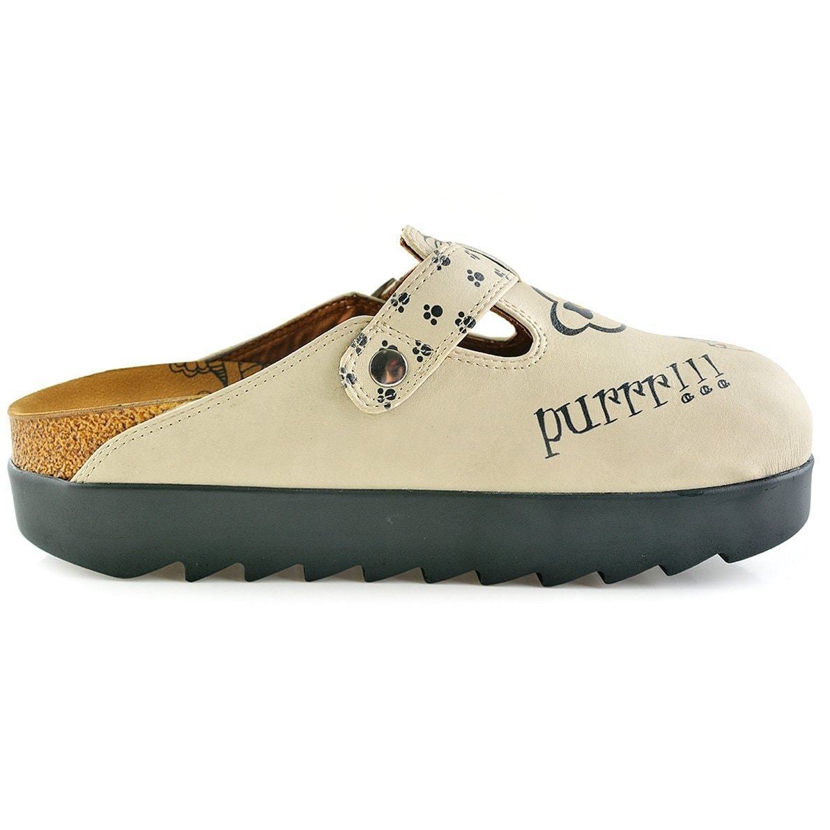 Tan Playful Kitty Clogs CAL703 (737679835232)