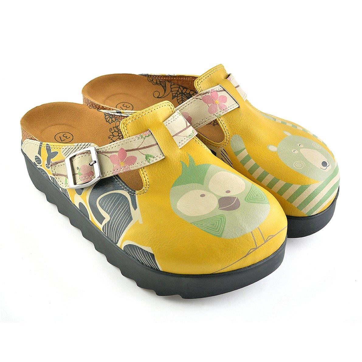 Yellow Owl & Bear Clogs CAL705 (737679736928)