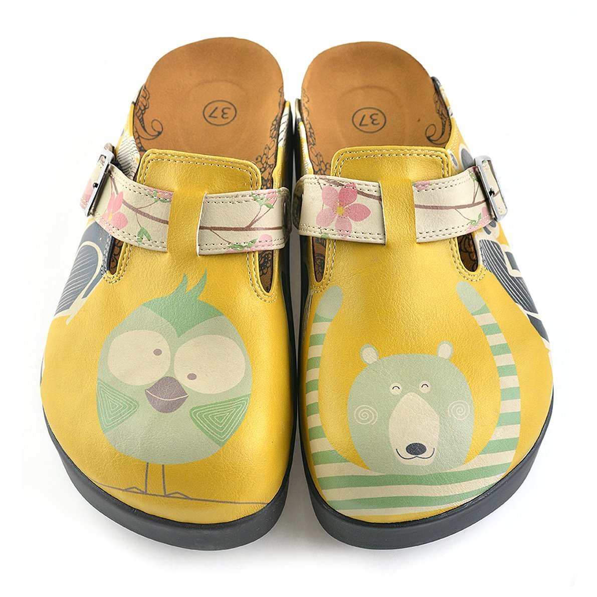 Yellow Owl & Bear Clogs CAL705 (737679736928)