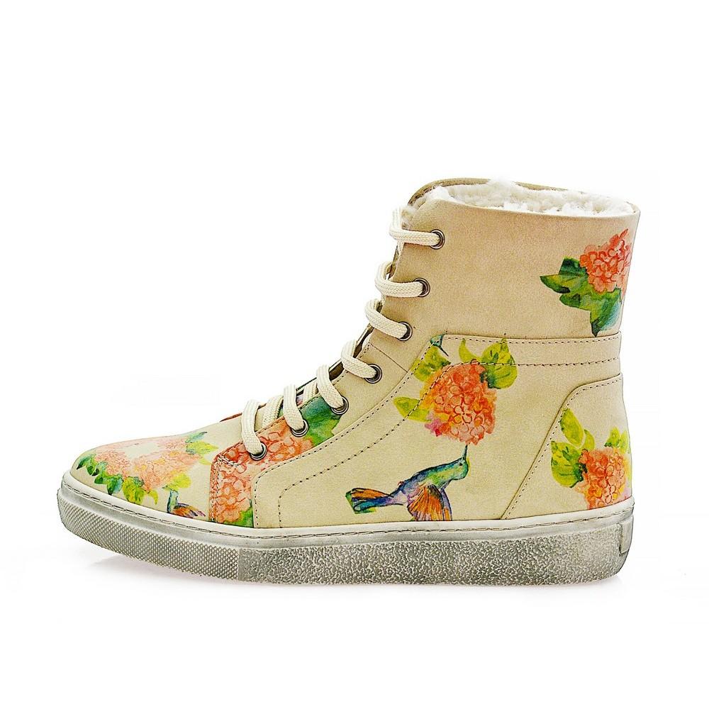 Flowers Short Boots JAS101 (1421179781216)