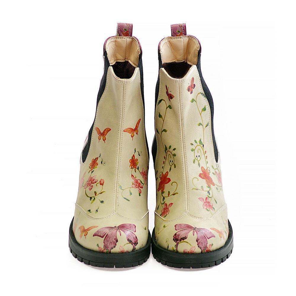 Flowers Short Boots LAS103 (1421187350624)
