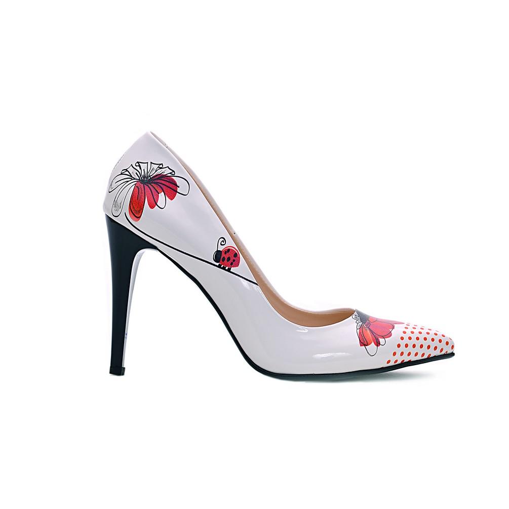 Flowers and Dots Heel Shoes NBS109 (770204106848)