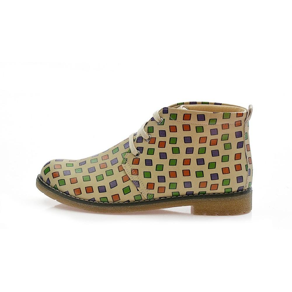 Colored Squares Ankle Boots PH202 (1421215137888)