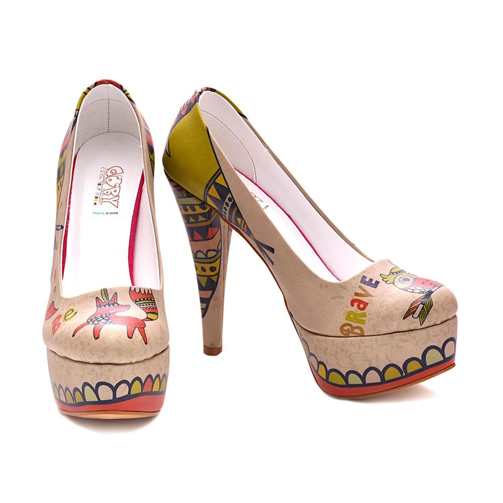 Indian Fox and Owl Heel Shoes PLT2062 (1405809098848)