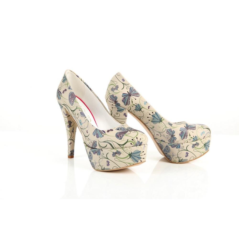 Flowers Heel Shoes PLT2011 (1421220577376)