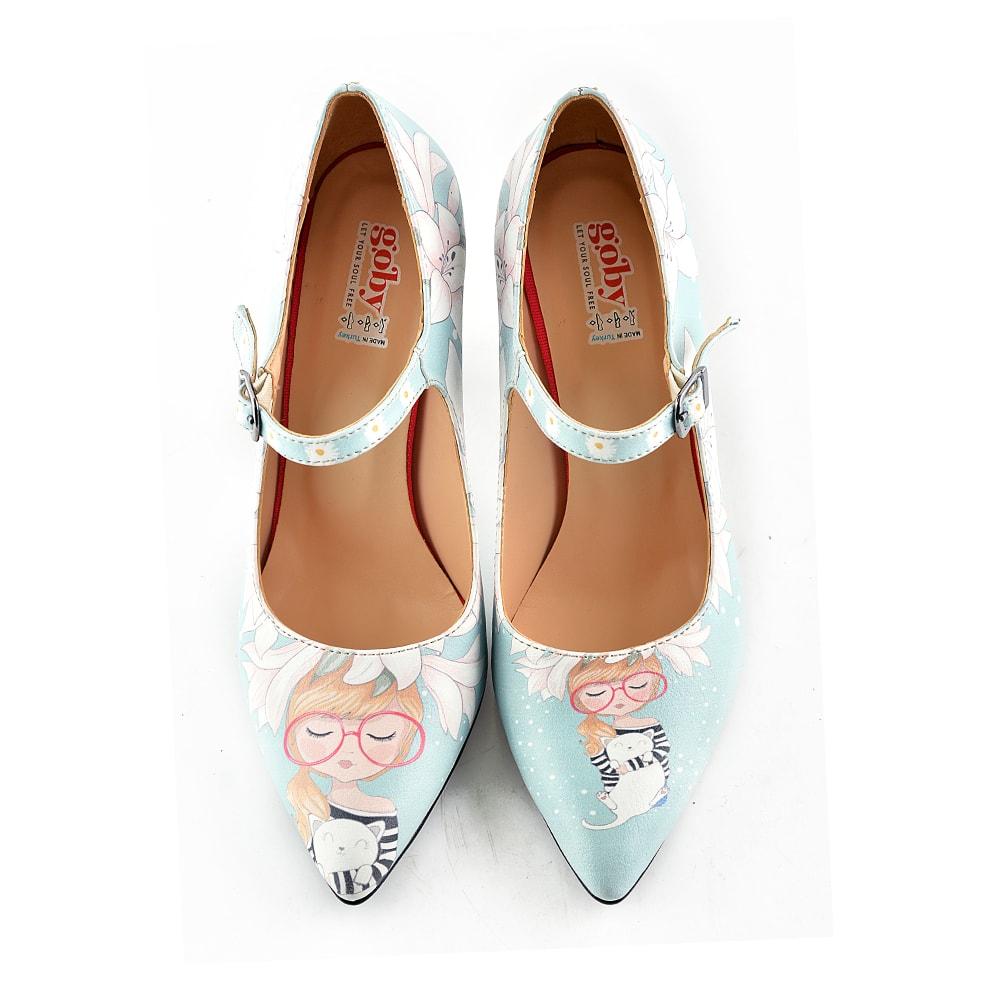 Girl With Glasses Heel Shoes STK101 (1405812899936)