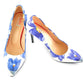 Blue Flowers Heel Shoes STL4403 (506277429280)