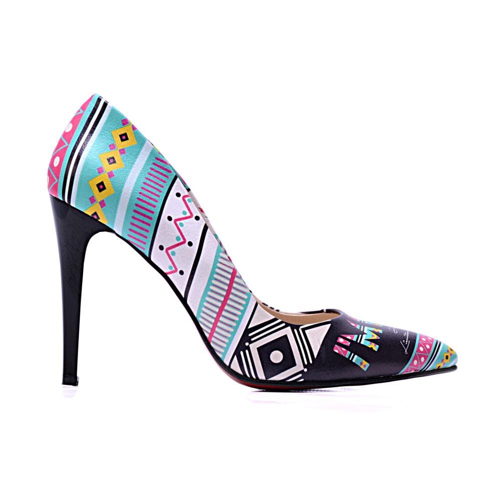 Blue Pattern Heel Shoes STL4407 (506277593120)