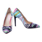 Blue Pattern Heel Shoes STL4407 (506277593120)