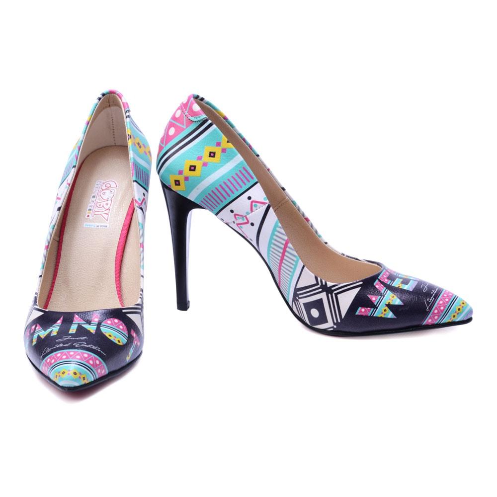 Blue Pattern Heel Shoes STL4407 (506277593120)