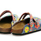 Blue Floral Cross-Strap Clogs WCAL129 (737673085024)