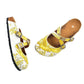 Yellow & White Bird Cross-Strap Clogs WCAL135 (737672691808)