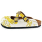 Yellow & White Bird Cross-Strap Clogs WCAL135 (737672691808)