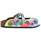 White & Green Swirl Clogs WCAL156 (737670955104)
