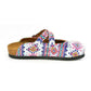 Pink & White Geometric Crisscross Clogs WCAL166 (774936985696)