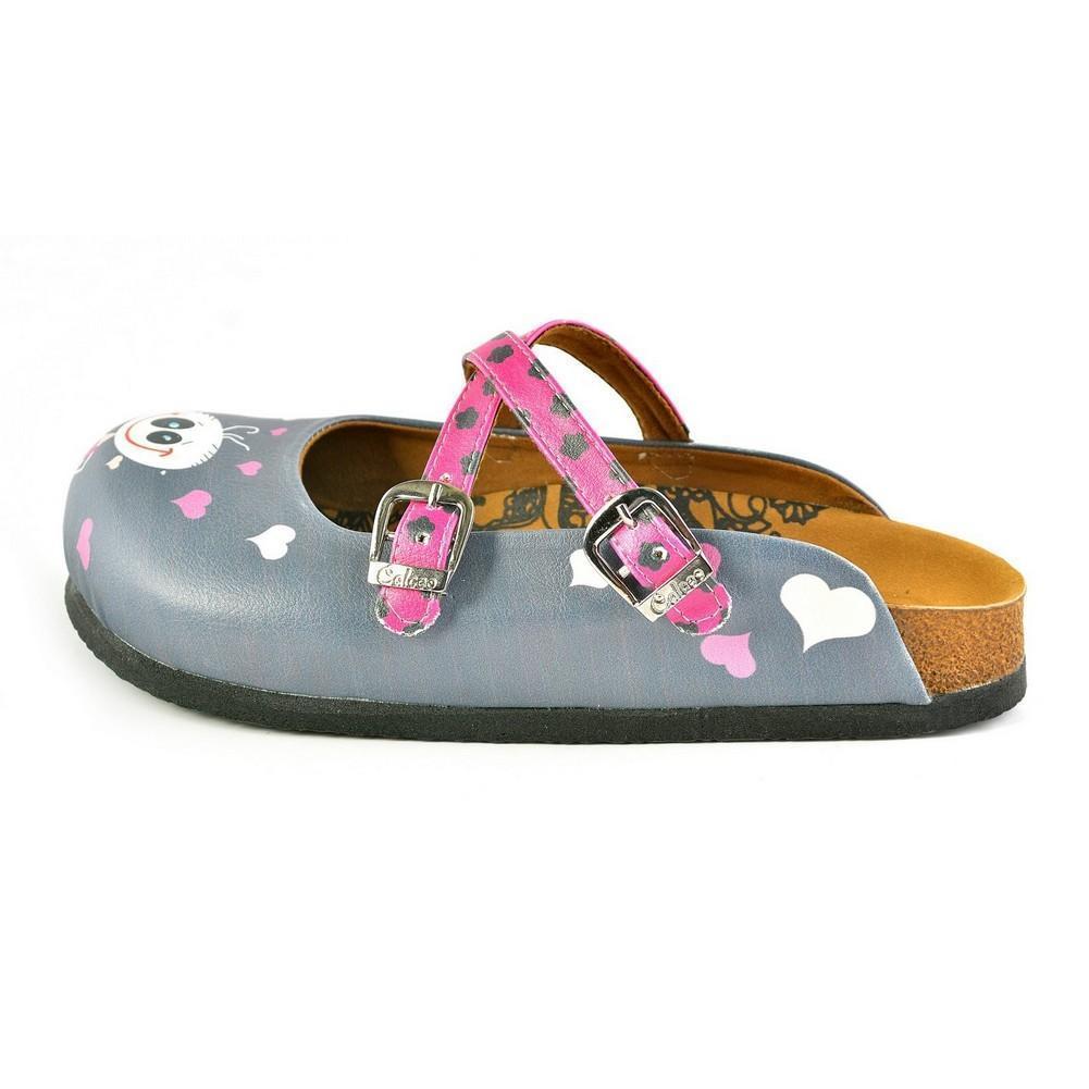 Gray & Pink Heart Crisscross Clogs WCAL167 (774937116768)