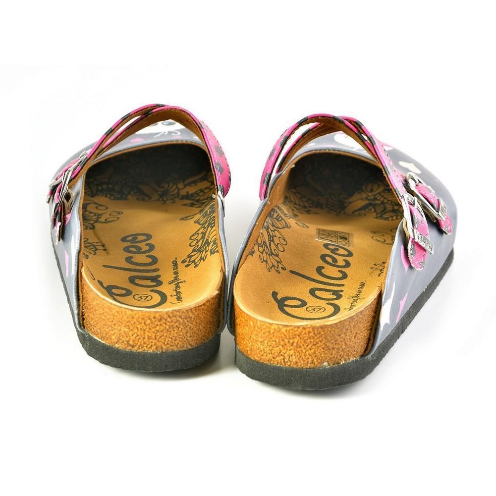 Gray & Pink Heart Crisscross Clogs WCAL167 (774937116768)