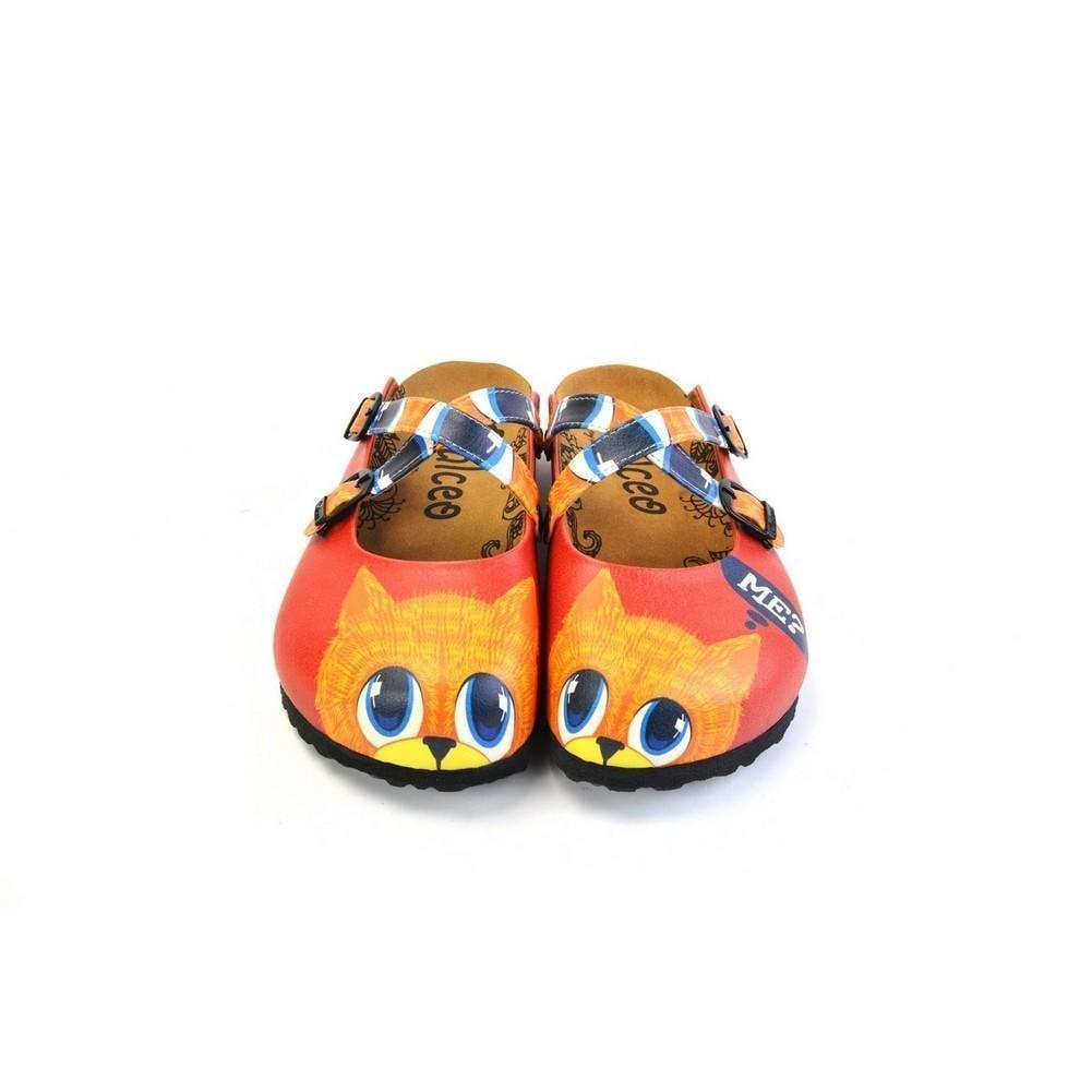Pink & Orange Cat Crisscross Mule WCAL169 (774937215072)
