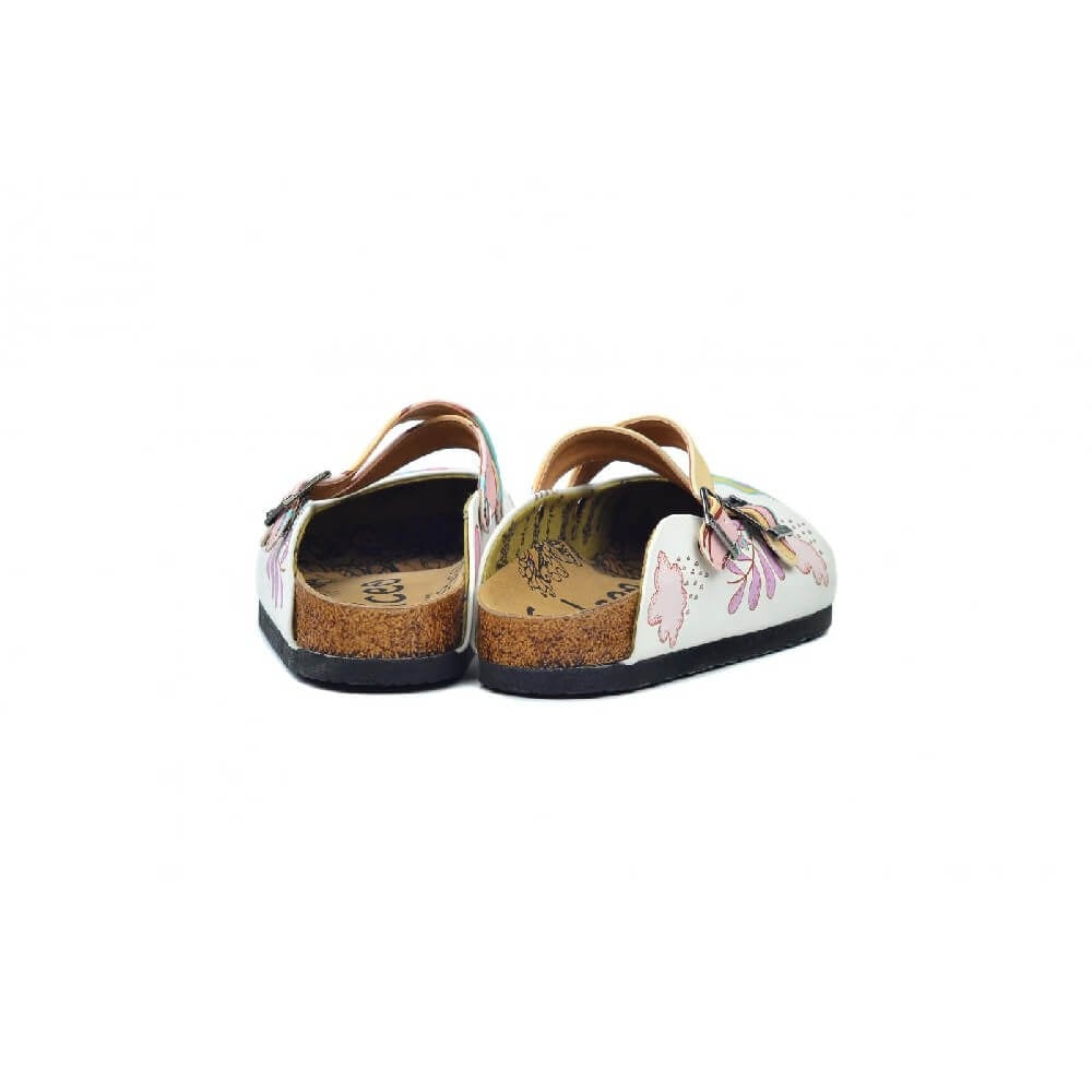 White & Pink Unicorn Clogs - WCAL3231