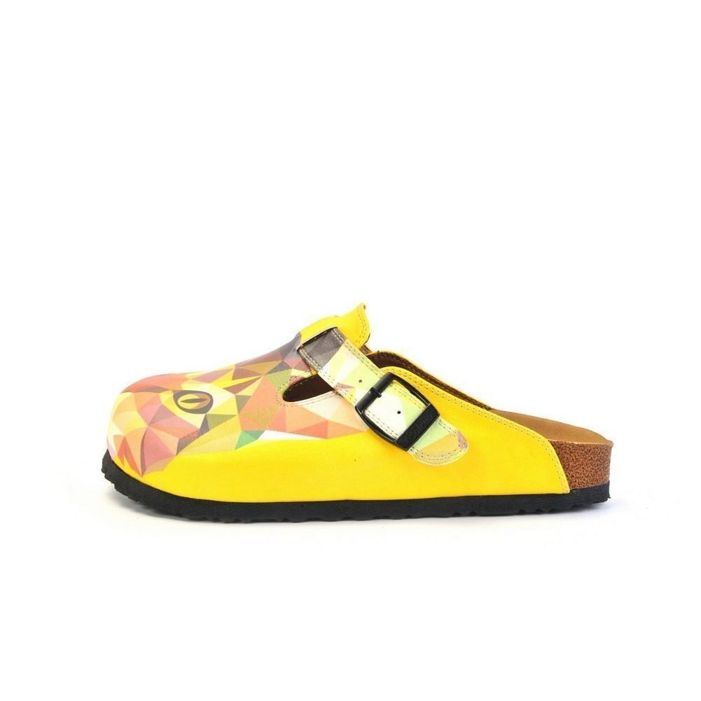 Green & Yellow Geometric Cat & Racoon Mule WCAL366 (774939541600)