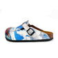 Green and Pink Colored and Flowered, Welcome Bodrum Written Patterned Clogs - WCAL368 (774939869280)