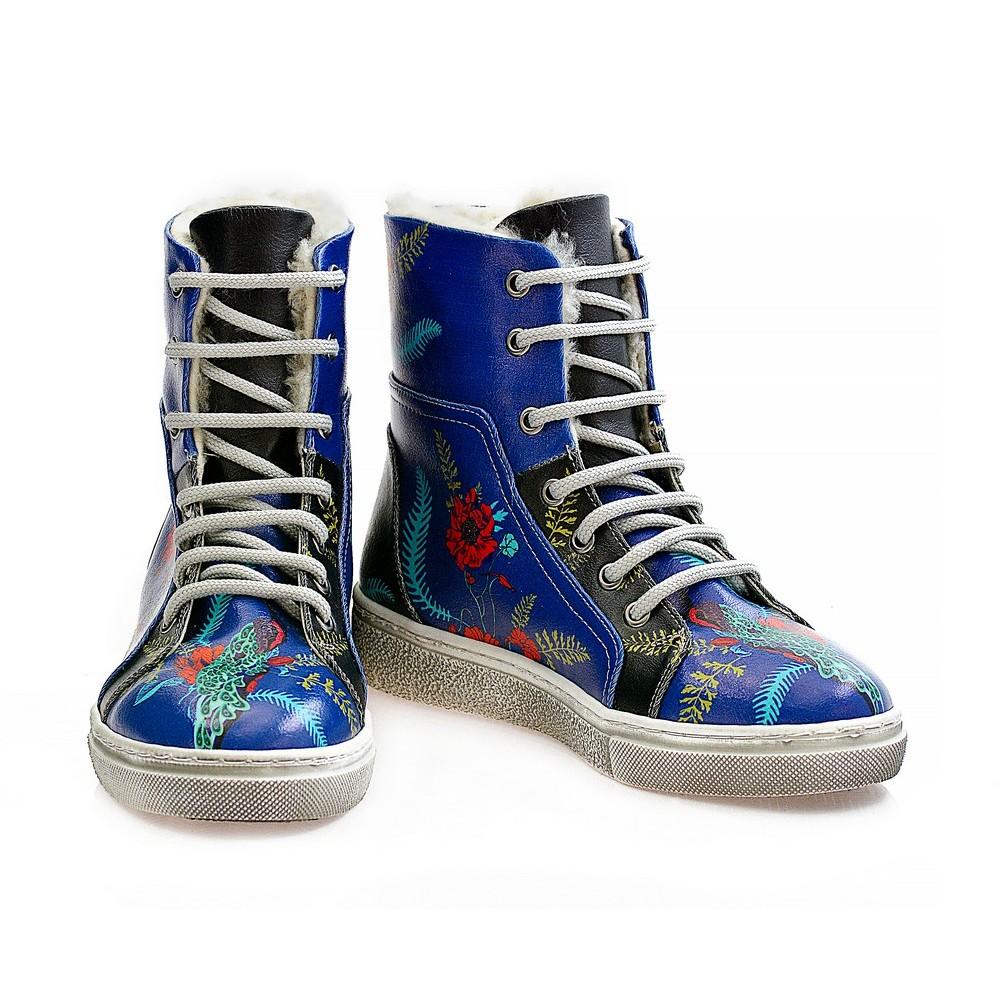 Flowers Short Boots WJAS113 (1421227753568)