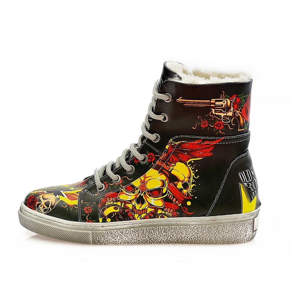 Old School Rock Music Short Boots WJAS124 (1421229949024)