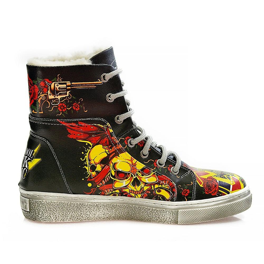 Old School Rock Music Short Boots WJAS124 (1421229949024)