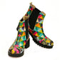 Colored Triangles Short Boots WLAS115 (1421233487968)