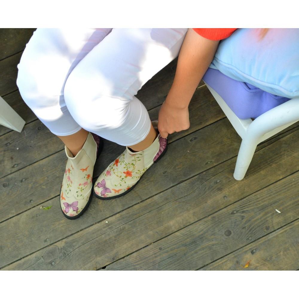 Flowers Short Boots LAS103 (1421187350624)