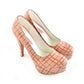 Pink Squares Heel Shoes PLT2009 (1421220282464)